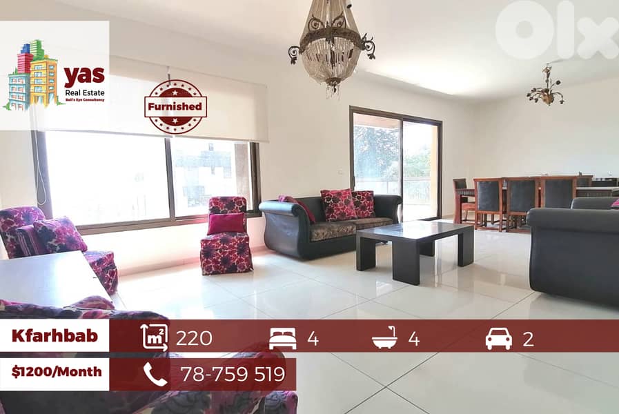 Kfarhbab 220m2 | Fully Furnished | Mint Condition | Sea View |Rent |YV 0