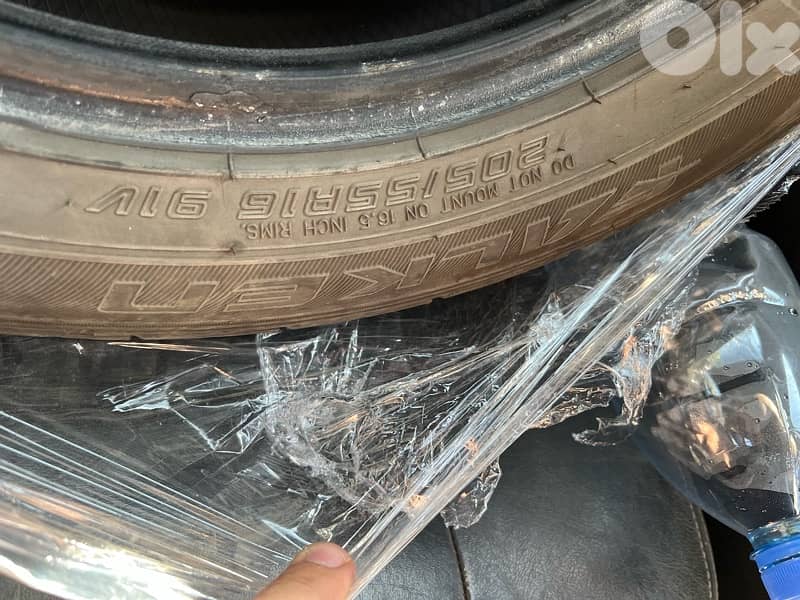 2 tires for sale used like new ،brand (falken)made in japan 205/55/16 3