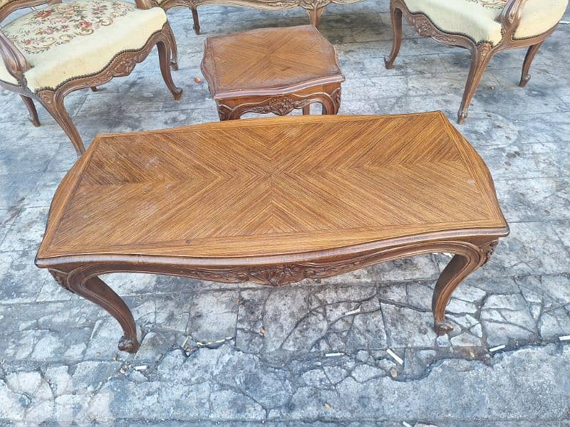 طقم صالون لويس الخامس عشر قماش اوبيسون فرنسي حياكة يد روميو وجوليات 8