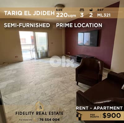 Apartment for rent Tariq El Jdideh ML321 شقة للإيجار في طريق الجديدة