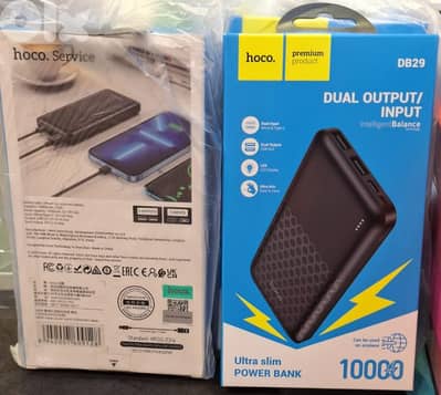 HOCO POWER BANK ULTRA SLIM DUAL OUTPUT/INPUT 10000MAH DB29