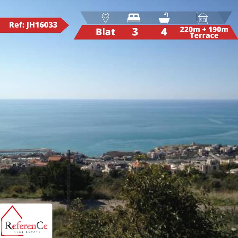 Apartment with terrace in Blat for sale شقة مع تراس في بلاط للبيع 0