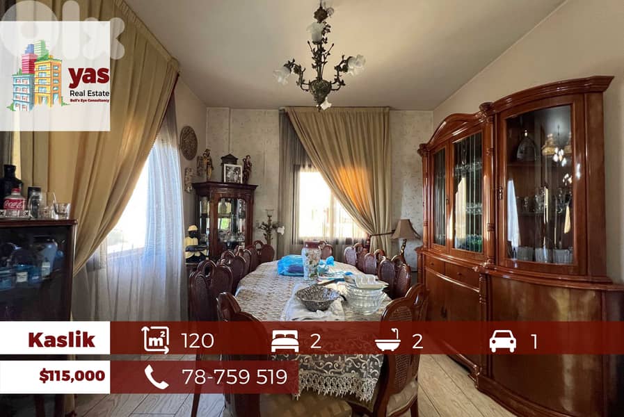 Kaslik 120m2 | Well Maintained | Classical | Prime Location | EH 0