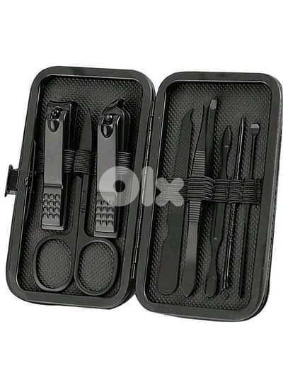 8-piece all-black manicure & pedicure set.