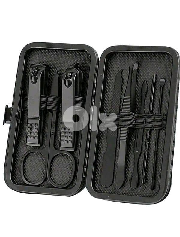 8-piece all-black manicure & pedicure set. 0