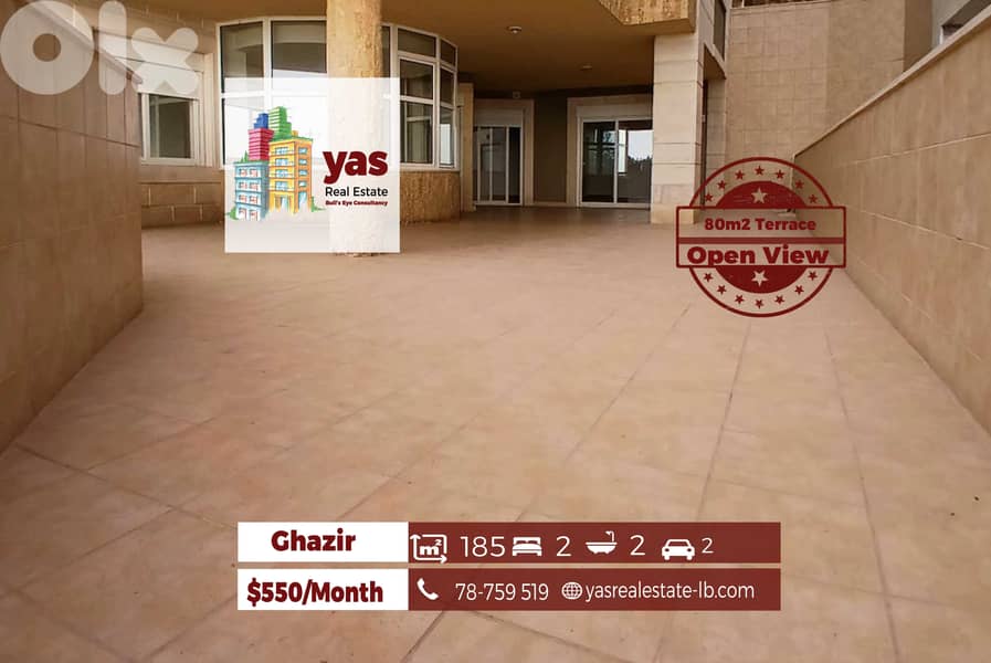 Ghazir/Kfarhbab 185m2 | 80m2 Terrace | Rent | Open View | IV 0