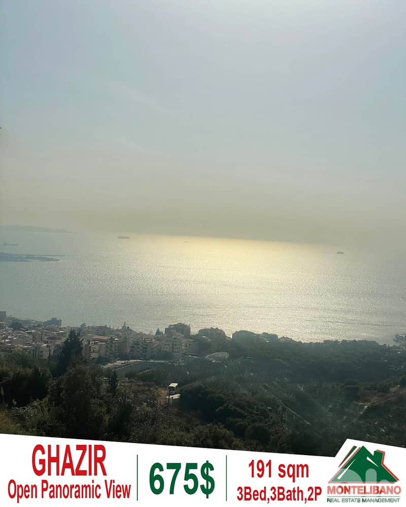 191 sqm Apartment For Rent in Ghazir with Open Panoramic View 0