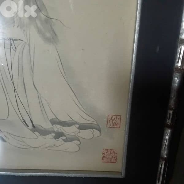 Rare Original Kakejiko Silk Scroll Painting 4