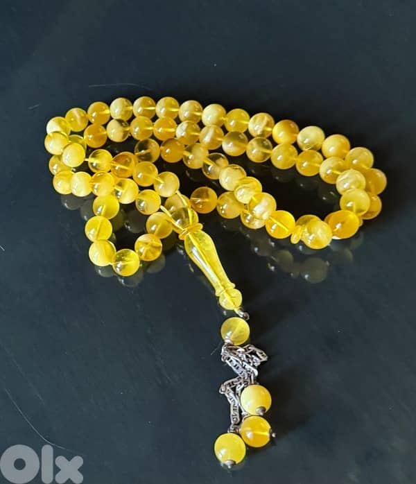 مسبحة كهرمان كالينغرادي مغيّم أصلي 0