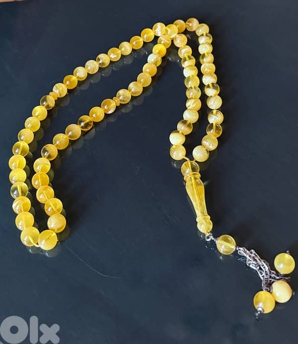 مسبحة كهرمان كالينغرادي مغيّم أصلي 1