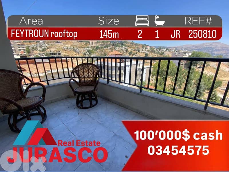 Rooftop feytroun 145m /  شقة روف للبيع في فيطرون ١٤٥متر 0