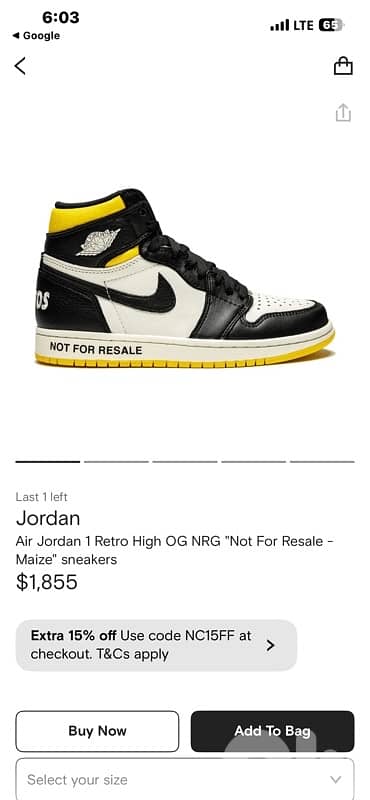 jordan1 retro high NRG “not for resale” 3