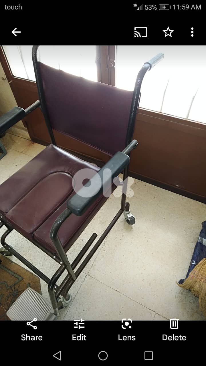 Wheelchair toilet medical Chaise roulante toilette pour handicapé كرس 2