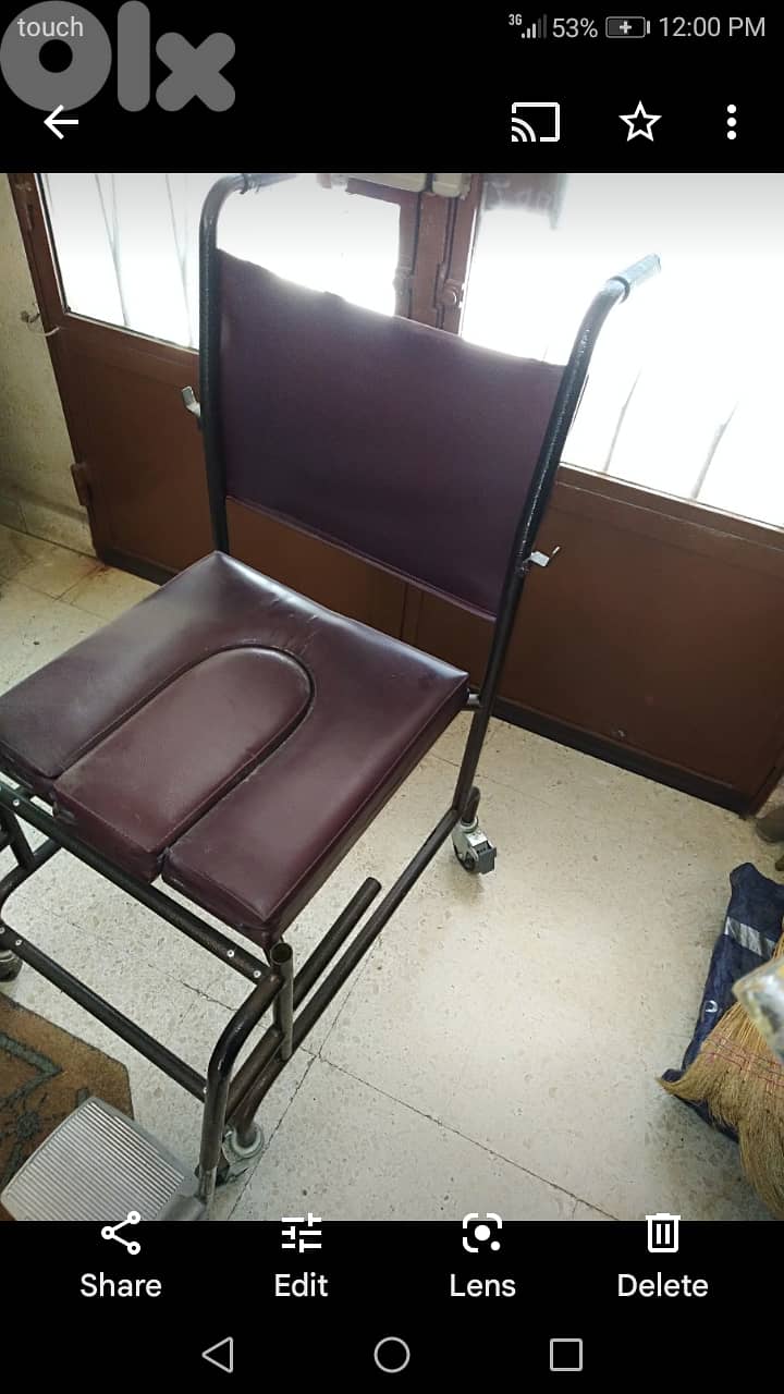 Wheelchair toilet medical Chaise roulante toilette pour handicapé كرس 3