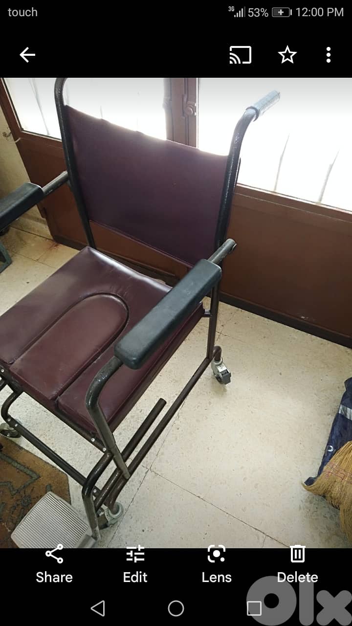 Wheelchair toilet medical Chaise roulante toilette pour handicapé كرس 6