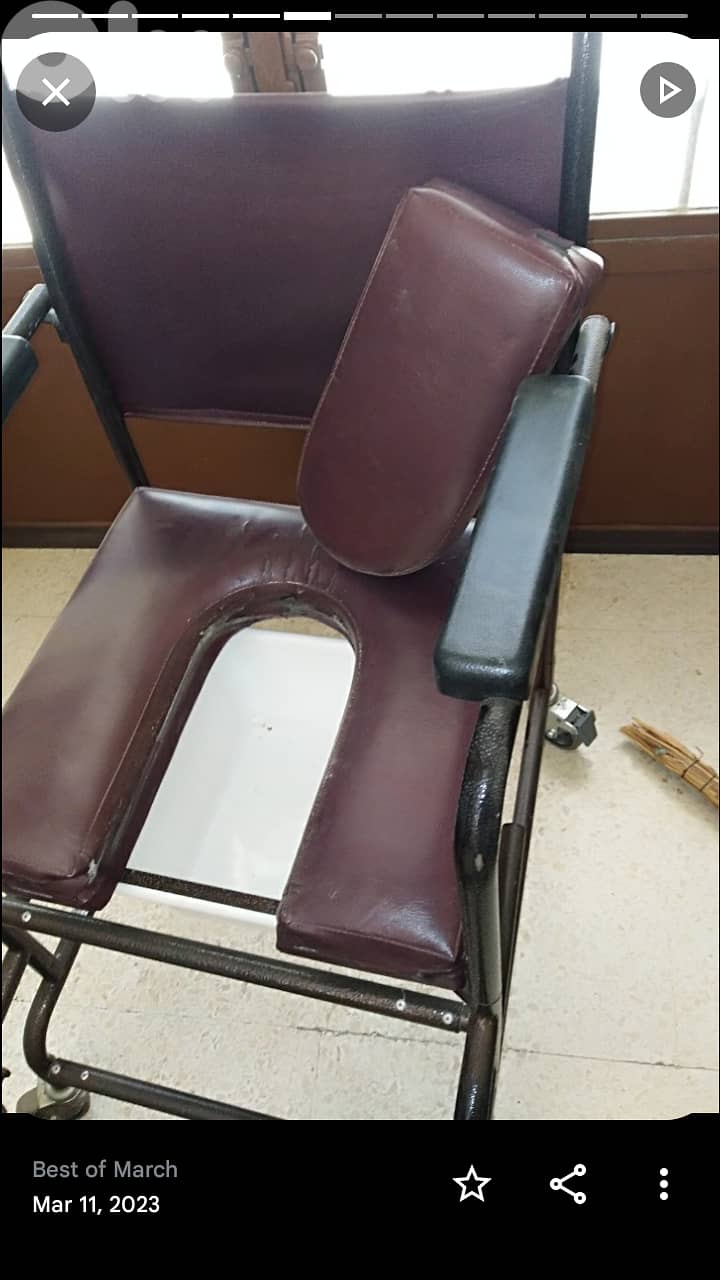 Wheelchair toilet medical Chaise roulante toilette pour handicapé كرس 8