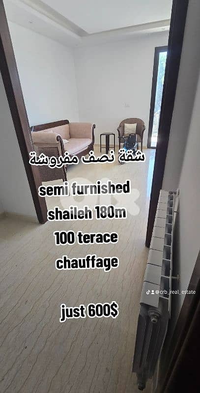 hot deal shaileh 180m 100 terace chaufage cave view semifurnished 600$ 0