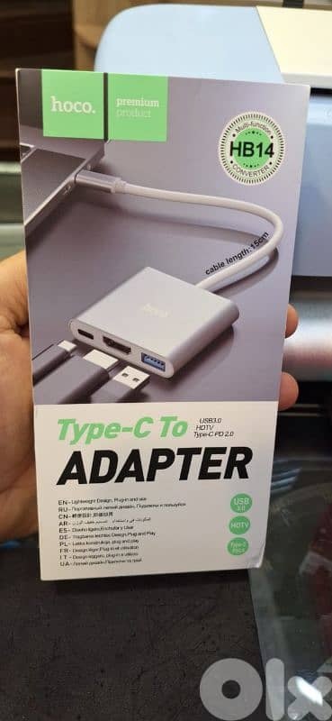 HOCO TYPE-C TO ADAPTER (USB 3.0/HDTV/TYPE-C PD 2.0) HB14