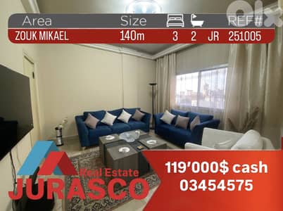 Apartment in zouk mikael 140m/ شقة للبيع في ذوق مكايل ١٤٠متر
