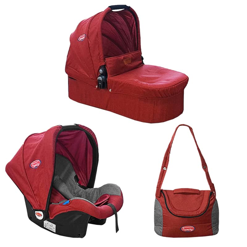 Baby Stroller With Portable Bed Car Seat And Mommy Bag - عربة أطفال 1