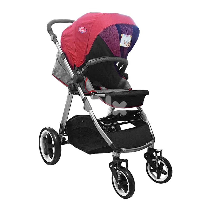 Baby Stroller With Portable Bed Car Seat And Mommy Bag - عربة أطفال 5