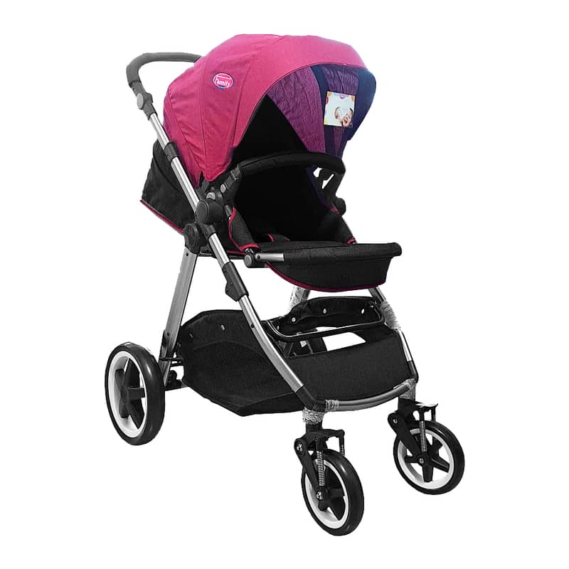 Baby Stroller With Portable Bed Car Seat And Mommy Bag - عربة أطفال 7