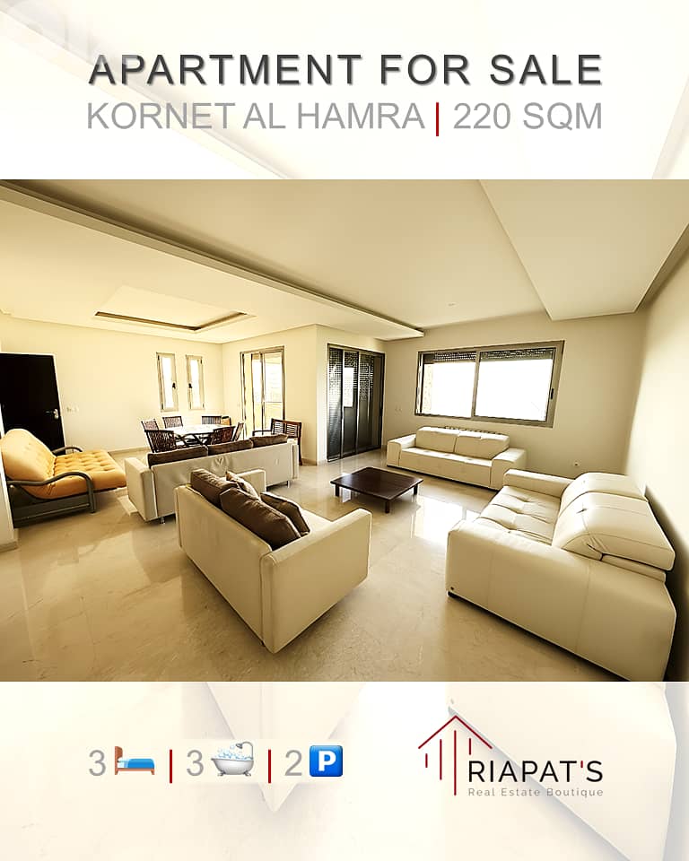 APARTMENT FOR SALE | 220 SQM | KORNET AL HAMRA | 350K 0