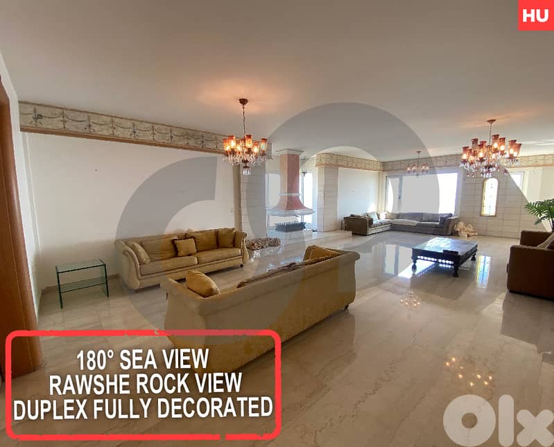 Panoramic Sea & Rock View, high floor, rawche/الروشة REF#HU126731 0