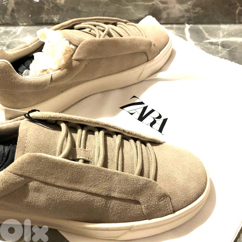 ZARA 41 - LEATHER TRAINERS 4