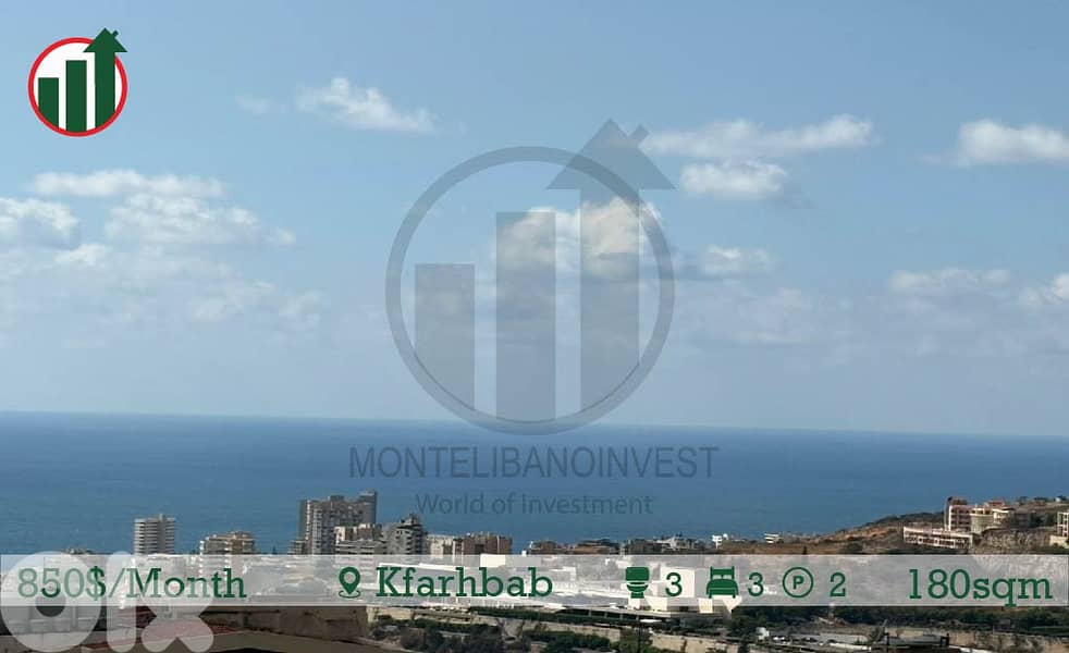 APARTMENT FOR RENT IN KFARHBAB WITH OPEN SEA VIEW!!! 0