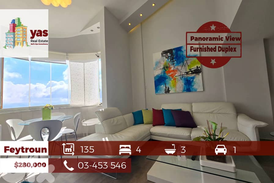 Feytroun 135m2 | Furnished Duplex | Panoramic View  | Chalet Style |DA 0