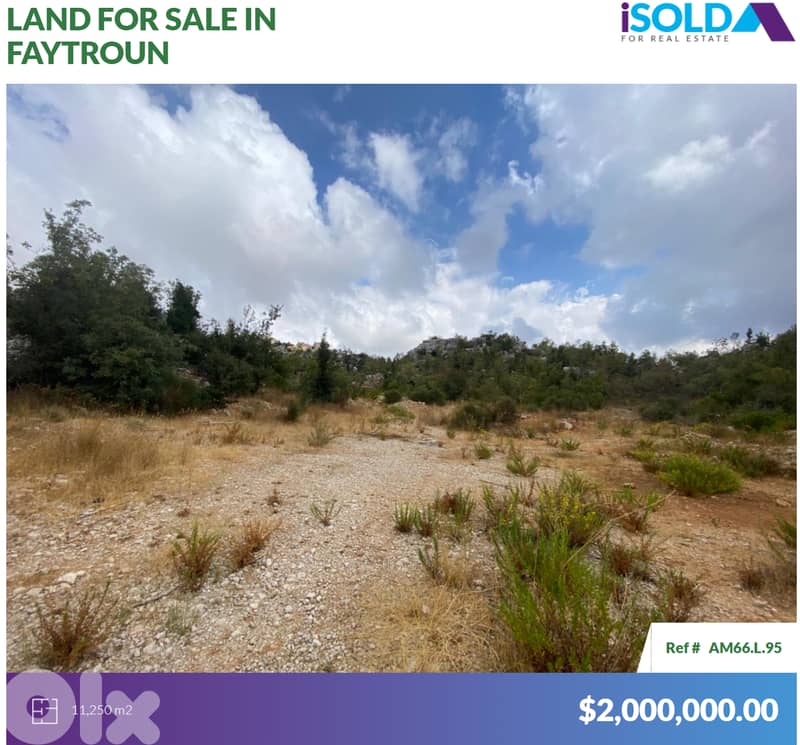 Prime Land+mountain View 4 sale in Faytroun - أرض للبيع في فيطرون 0