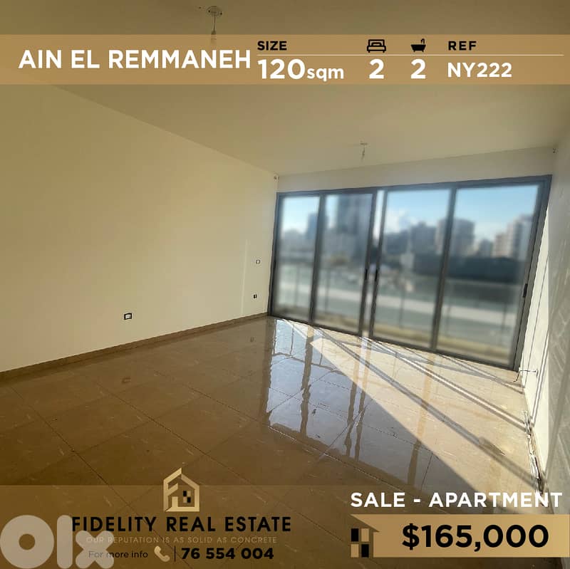 Apartment for sale in Ain El Remmaneh NY222  شقة  للبيع في عين الرمانة 0