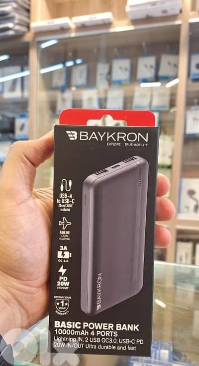 BAYKRON BASIC POWER BANK 10000MAH 4 PORTS 20WPD 3A