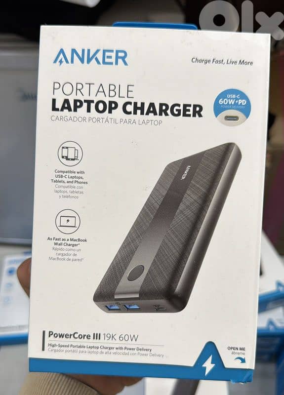 Anker portable laptop charger powercore III 19k 60w 0