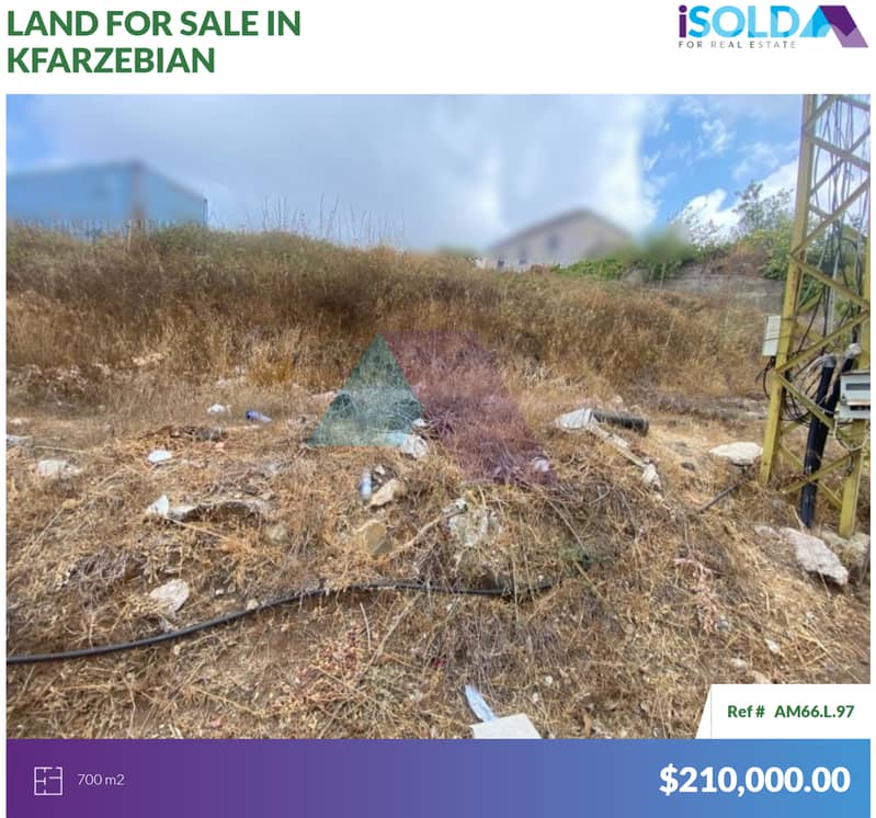 Prime Land+mountain View 4 sale in kfarzebian - أرض للبيع في كفردبيان 0