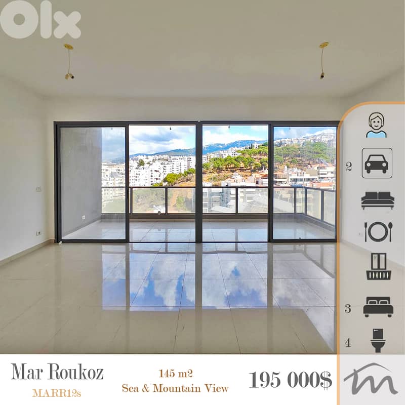Mar Roukoz | Signature 3 Bedrooms Apart | Large Balcony | Open View 0