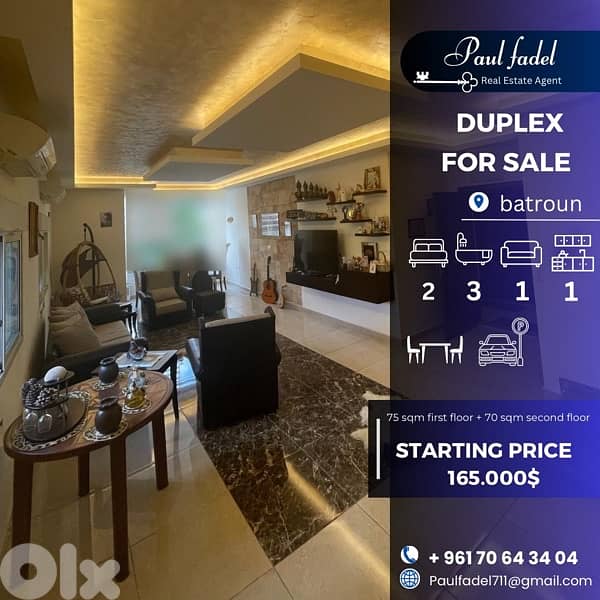 duplex for sale in Batroûn !! 0