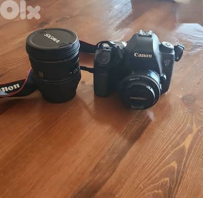 canon 6D camera with 50mm prime lens and 17-24 zoom lens
