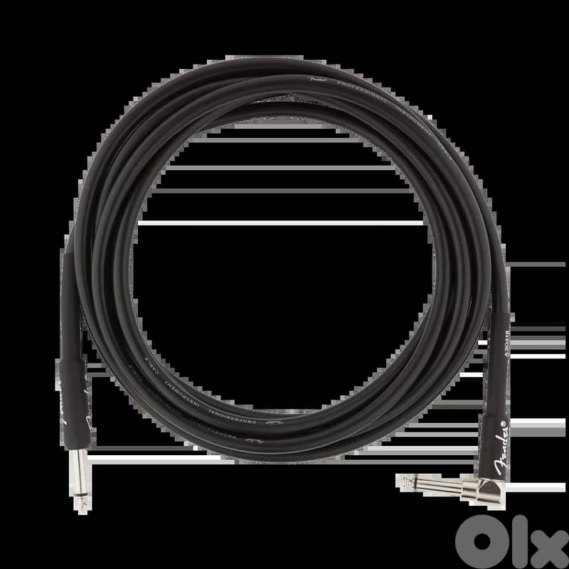 Fender Professional Series Instrument Cable, Straight-Angle, 10', Blac 1