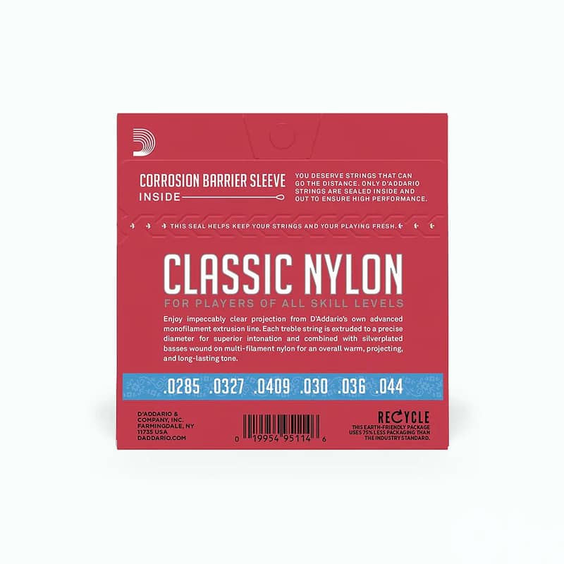 D'Addario Hard Tension Nylon Student Classical Strings EJ27H 1