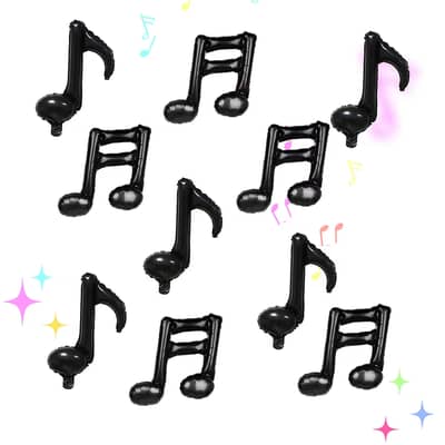 Music Note Aluminum Foil Balloons (10pcs) Party & Event Decorations