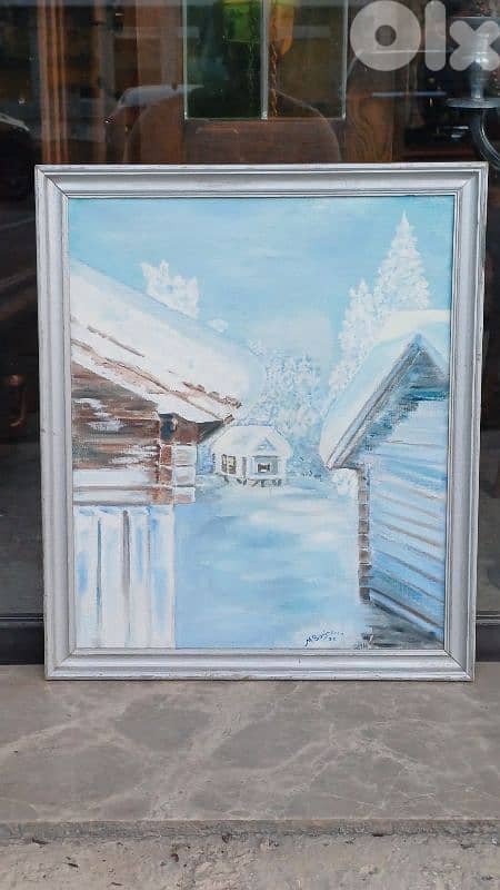 لوحة رسم زيتي اوروبية 1