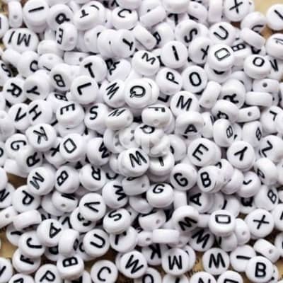 black letter beads 250 pc