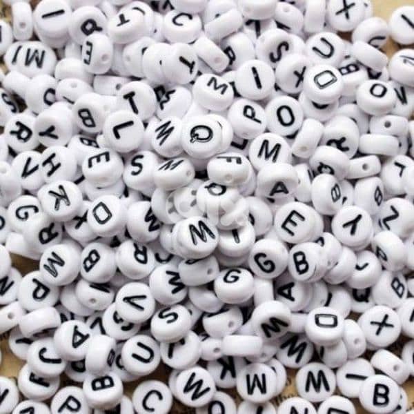 black letter beads 250 pc 0