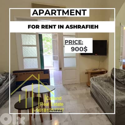 3bdrm furnished apartment for rent in Ashrafieh 900$ no privat parking
