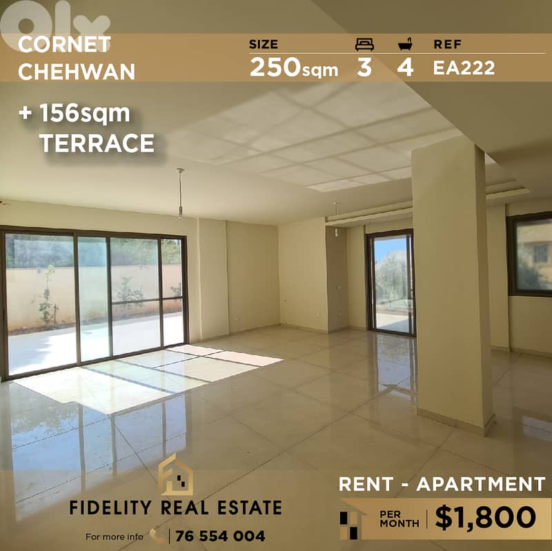 Apartment for rent in Cornet Chehwan EA222 شقة  للإيجار في قرنة شهوان 0