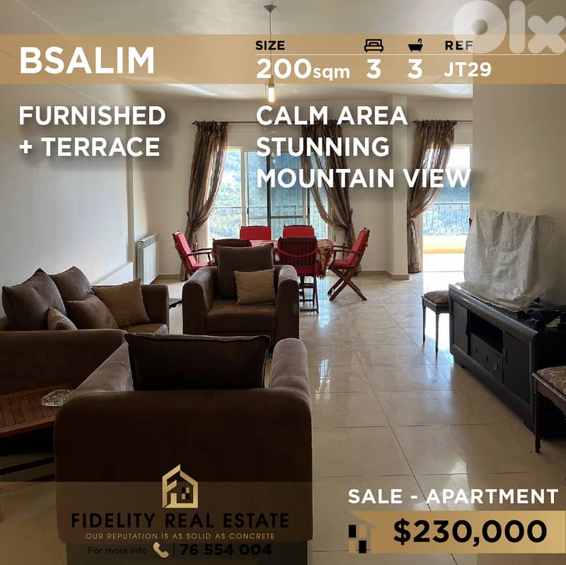 Apartment for sale in Bsalim JT29 شقة للبيع في بصاليم 0