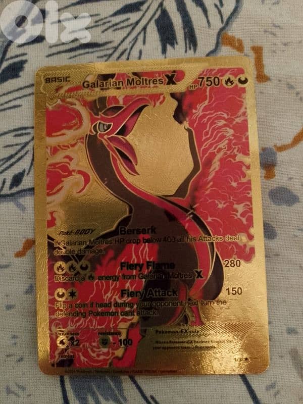 galarian moltres pokemon golden card. 0