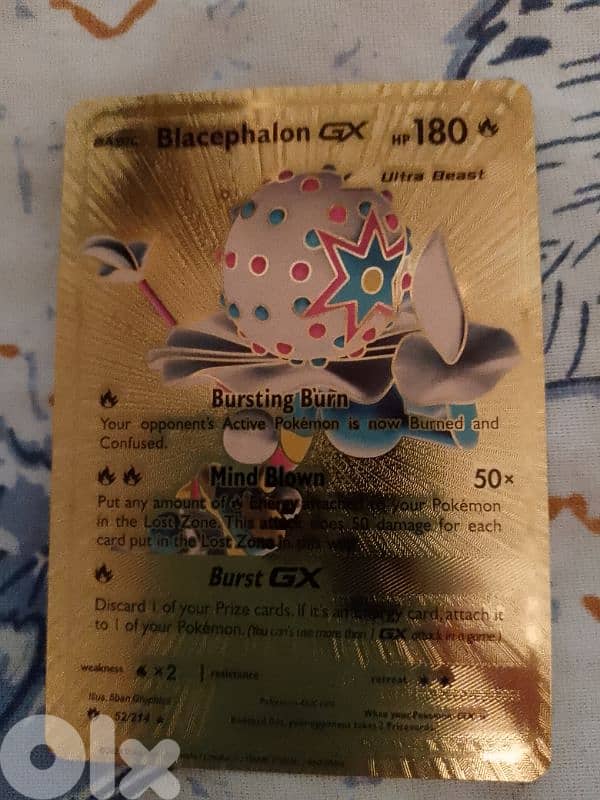 blacephalon pokemon golden card. 0